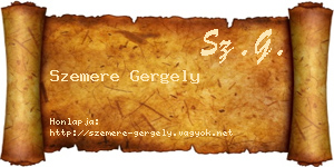 Szemere Gergely névjegykártya